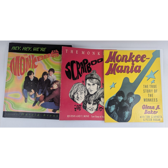 The Monkees Publications Monkee-Mania Scrapbook Hey Hey We're Monkees Lot of 3 - Picture 1 of 16